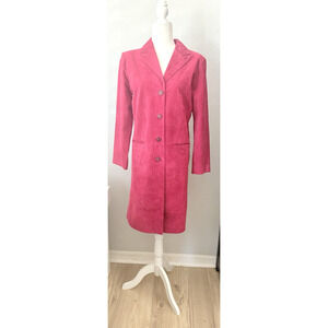 Vintage Pink Suede Long Coat 90s Phoebe Buffay 8P